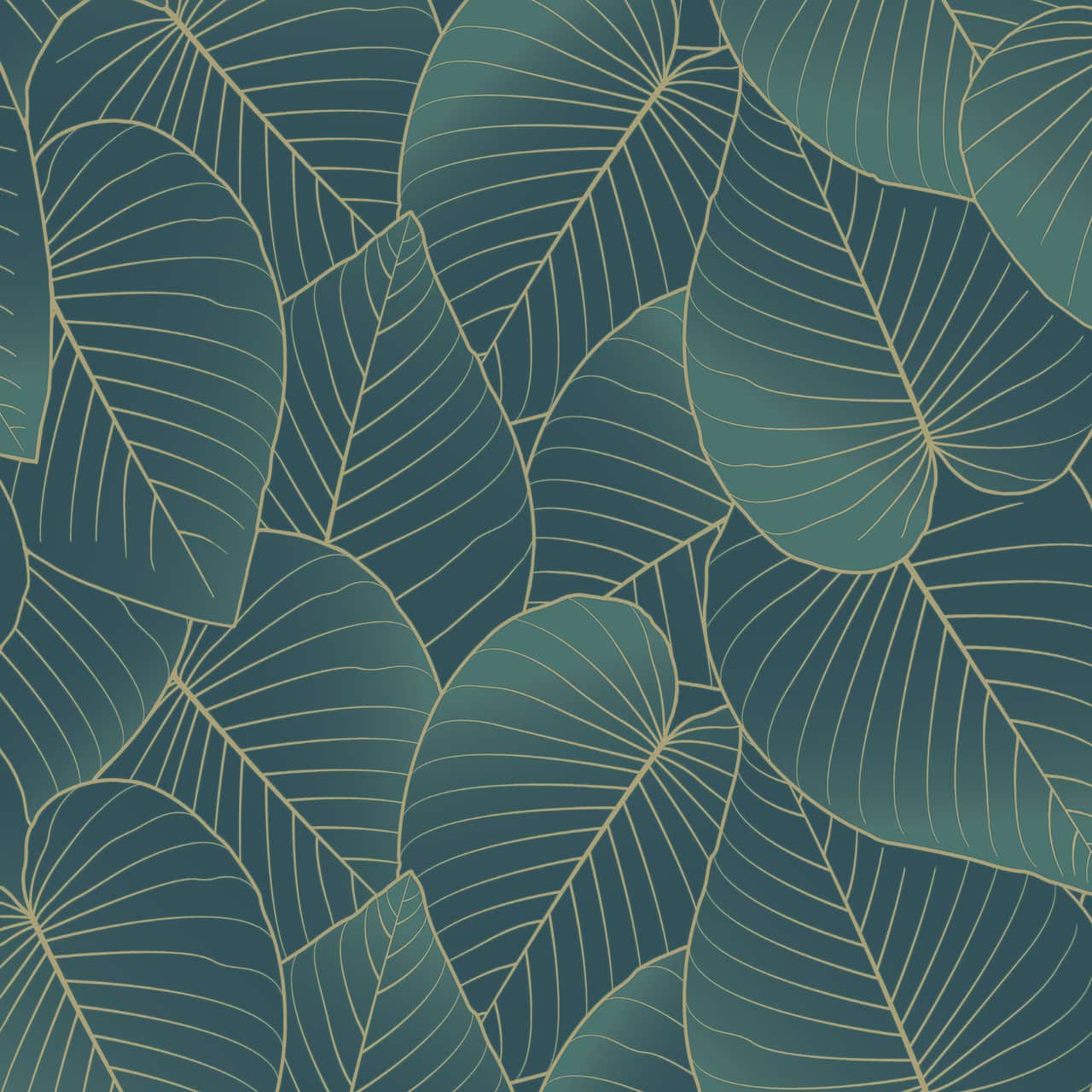 Designs Direct Graphic Leaves with Foil Accents Wallpaper
